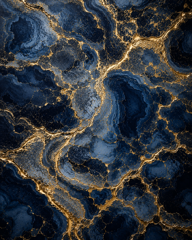 Gold And Blue Wall Art