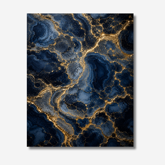 Gold And Blue Wall Art