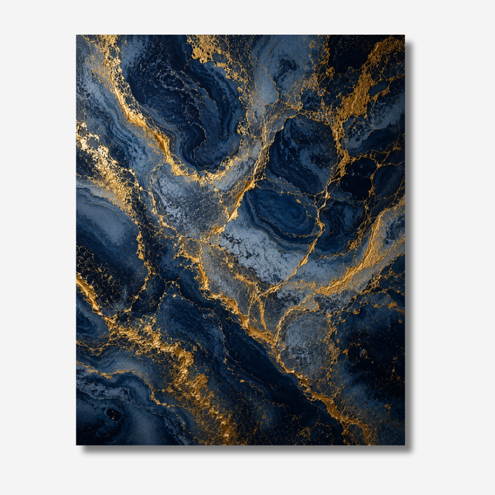 Gold And Blue Wall Art