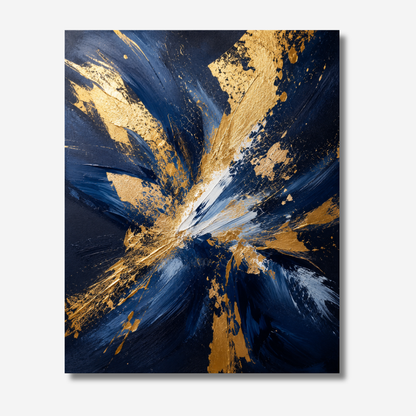 Gold And Blue Wall Art