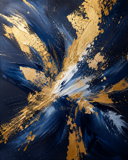 Gold And Blue Wall Art